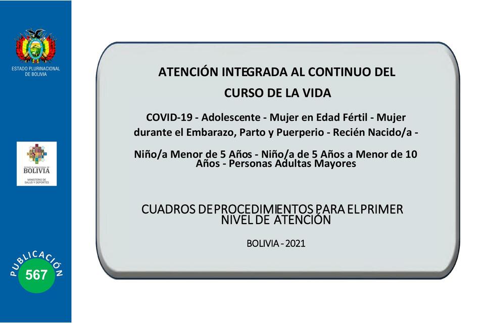 Cuadros de procedimientos para el primer nivel de atención