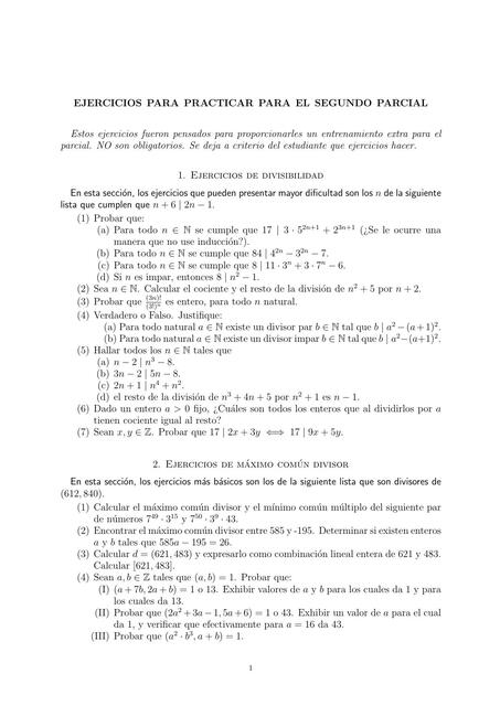 Ejercicios Repaso 2do Parcial de Álgebra 