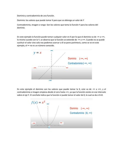 Dominio y Contradominio de una Función 