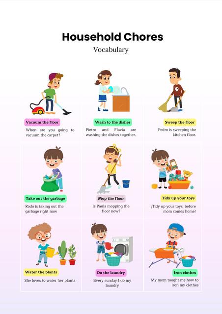 Vocabulary: Household Chores