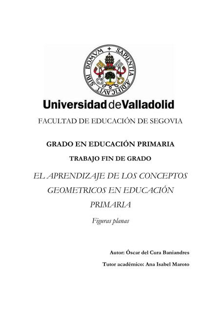 El aprendizaje de los conceptos geométricos en educación