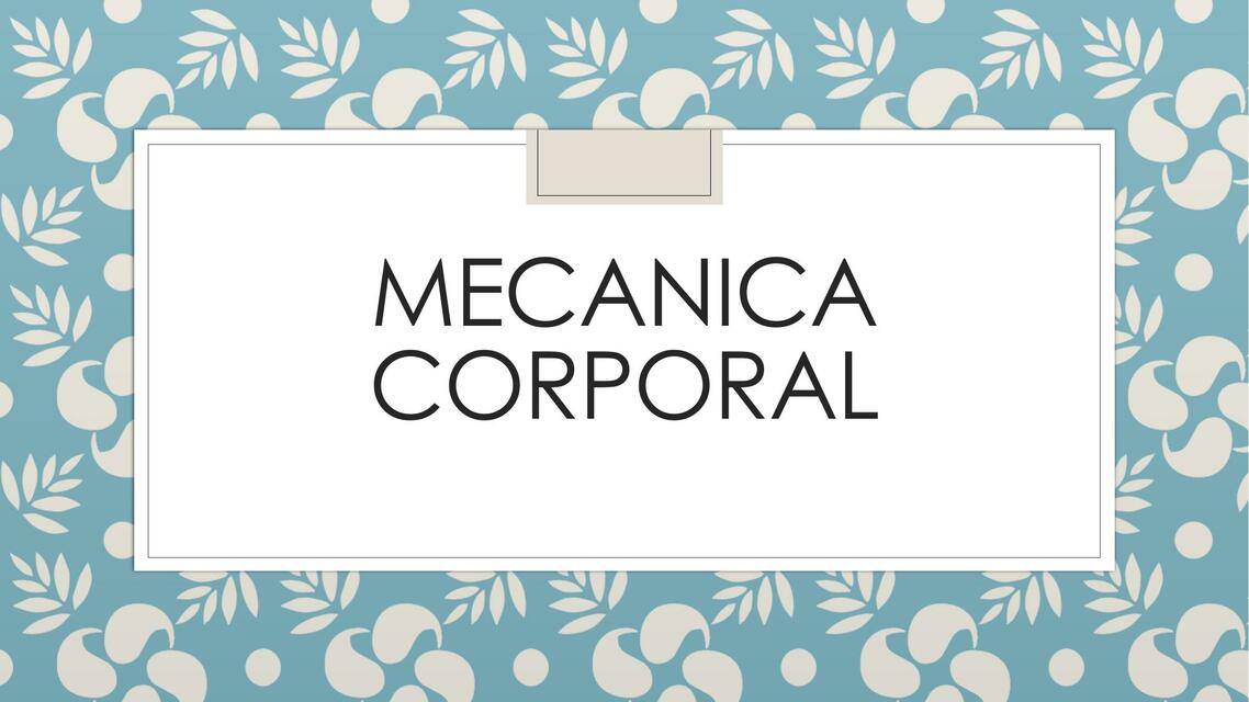 Mecanica corporal