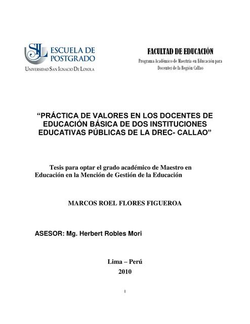 Práctica de valores en los docentes de educación básica