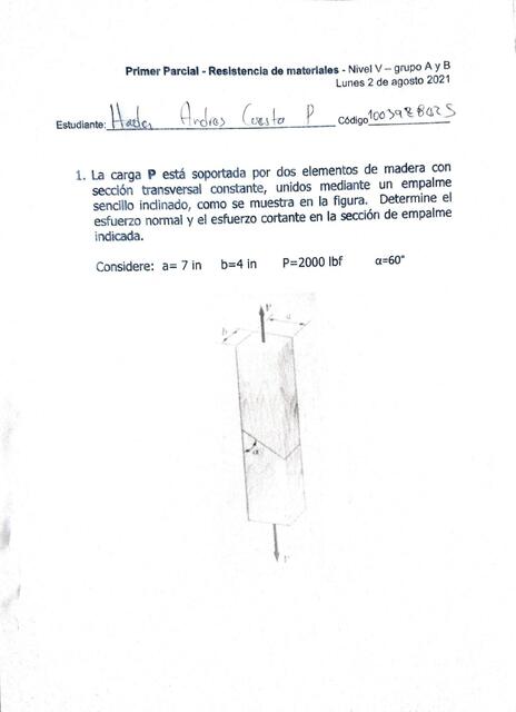 Primer parcial resistencia de materiales 