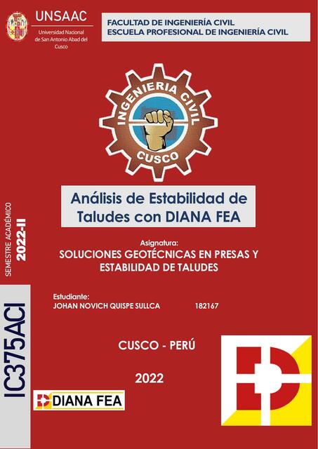 Análisis de Estabilidad de Taludes con DianaFEA