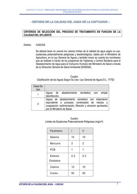 Análisis de Calidad del Agua 