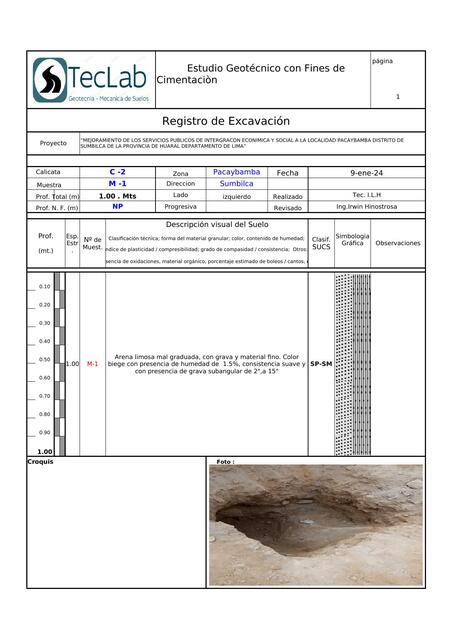 Registro de Excavación 