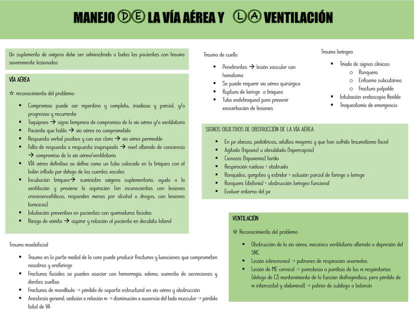 manejo de la vía aerea y ventilación