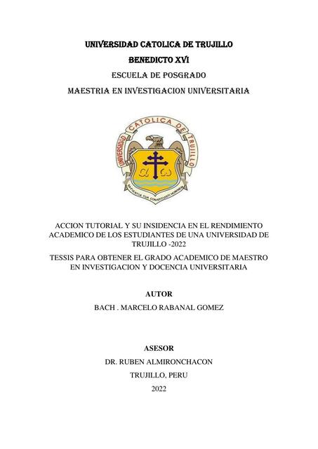 Tesis para obtener el grado academico de maestro investigación y docencia universitaria 