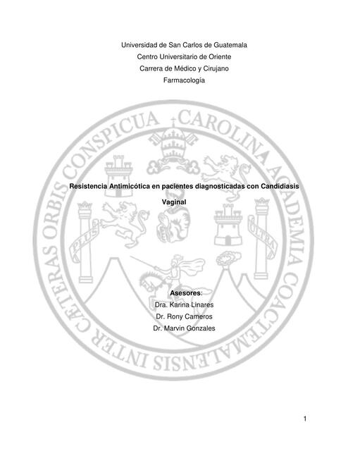 Resistencia Antimicótica en Pacientes Diagnosticadas con Candidiasis Vaginal