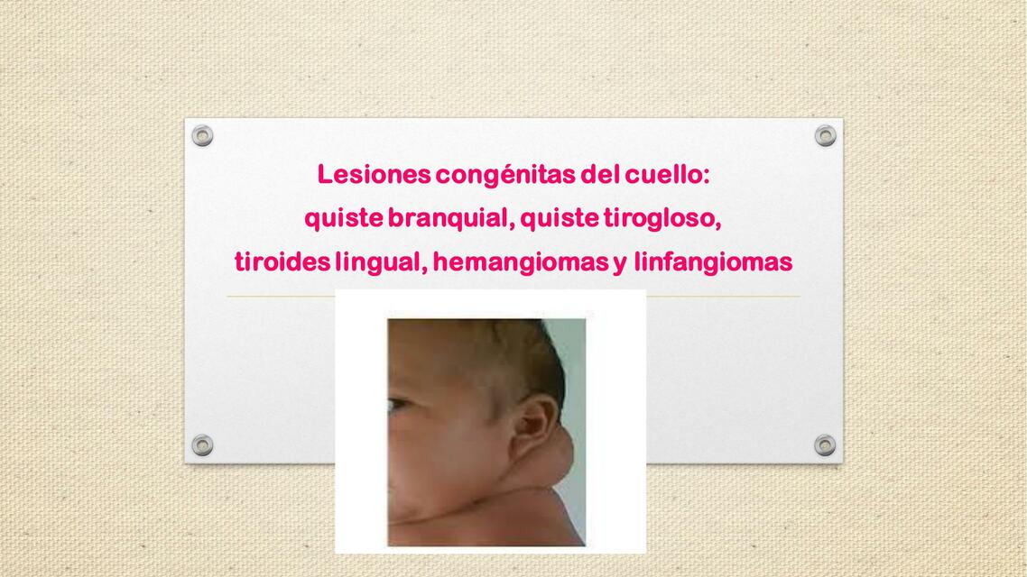 Lesiones congénitas del cuello