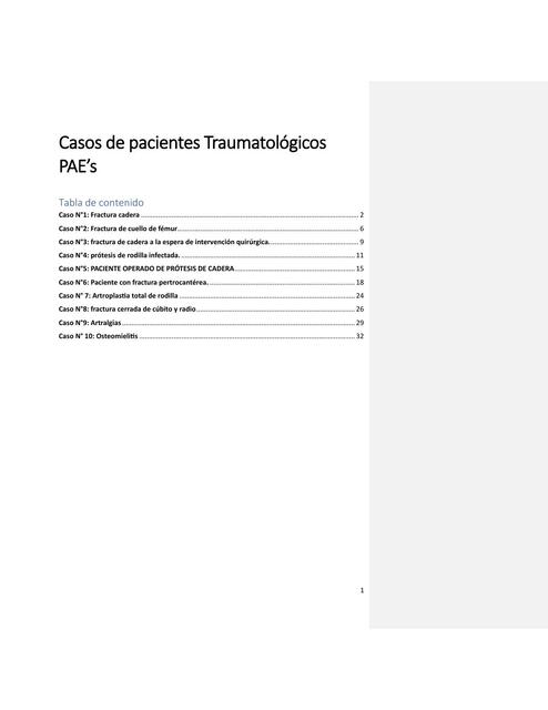 Casos de Pacientes Traumatológicos