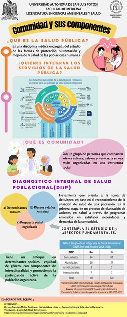 Infografía de comunidad y sus componentes