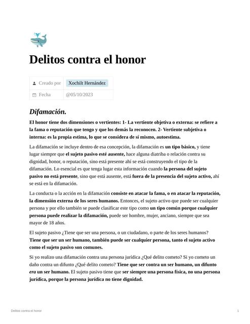 Delitos contra el Honor