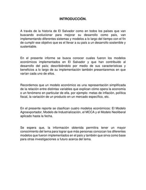 Línea de Tiempo de los Modelos Económicos en el Salvador