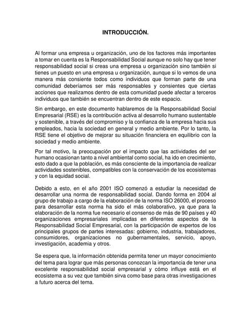 Responsabilidad Social Empresarial y Aplicación de ISO 26000