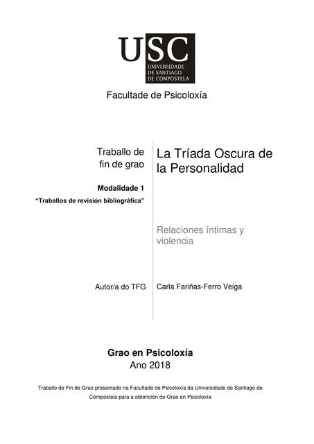 La Triada Oscura de la Personalidad 