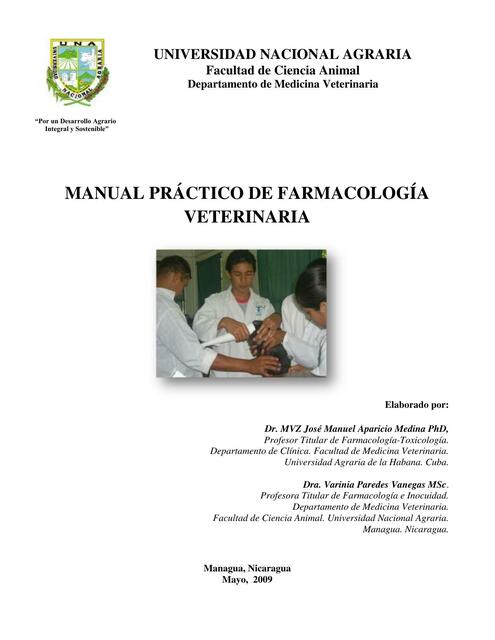 Manual Práctico de Farmacología Veterinaria. Medicina Veterinaria y Zootecnia