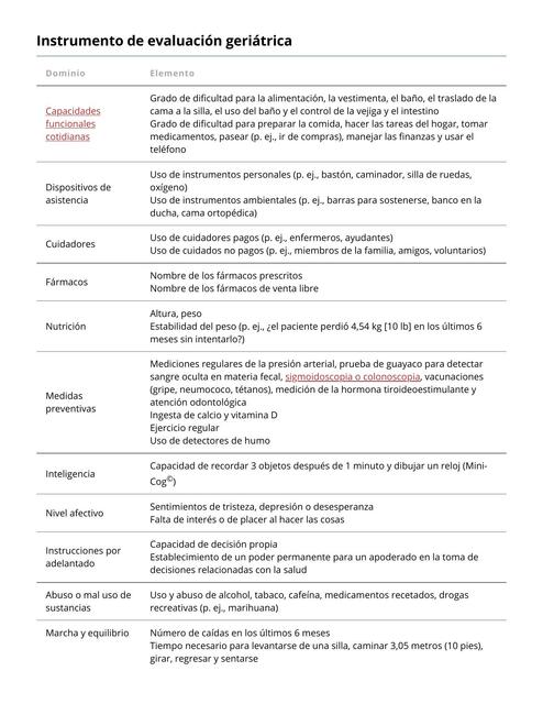 Instrumento de Evaluación Geriátrica 