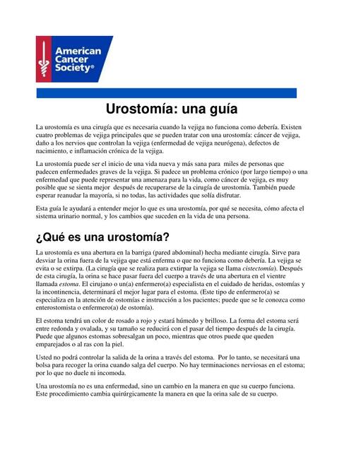 Urostomía: Una Guía 