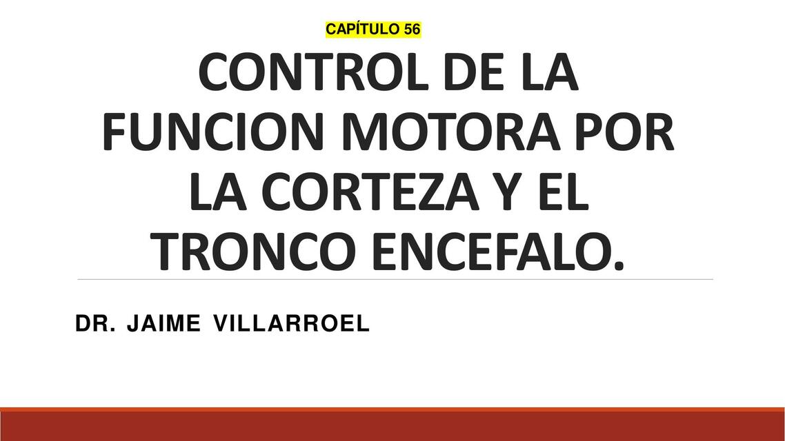 Control de la función motora por la corteza y el tronco encefálico 