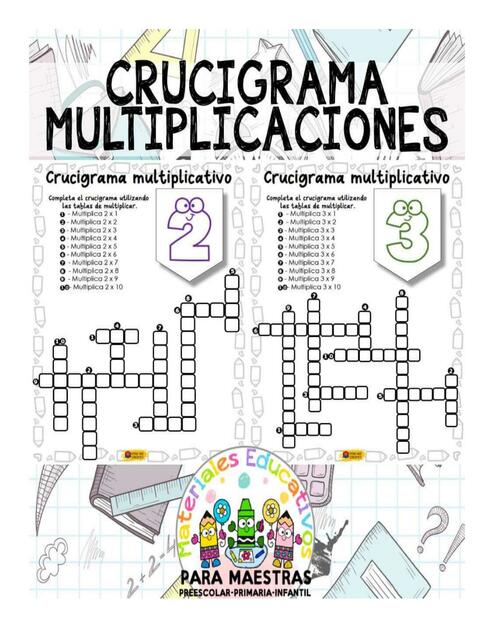 Crucigrama Multiplicaciones 