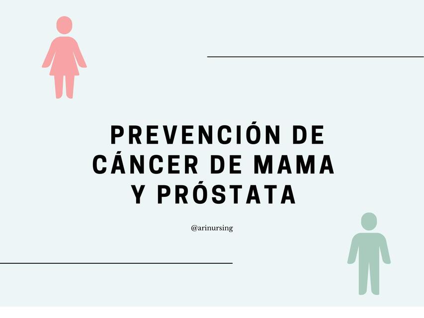 Prevencion de cancer de mama y próstata  