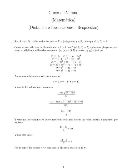 Matematica 51 VERANO Respuestas