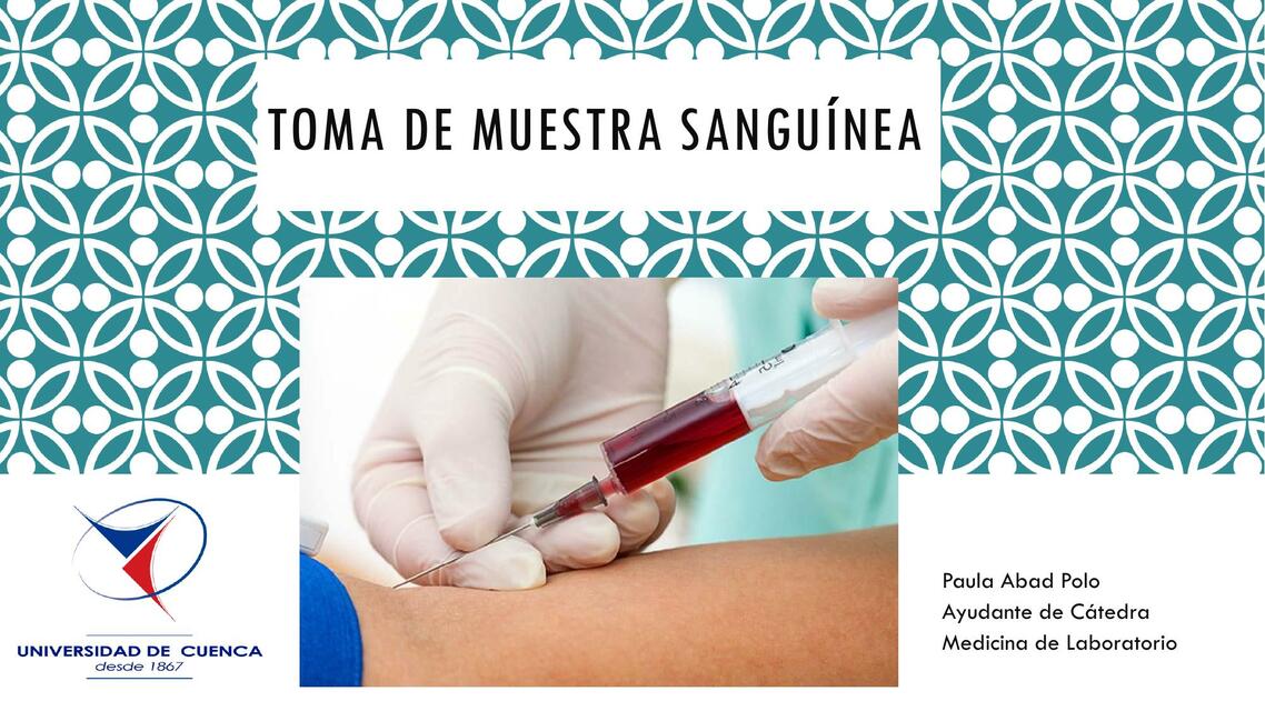 Toma de Muestra Sanguínea 