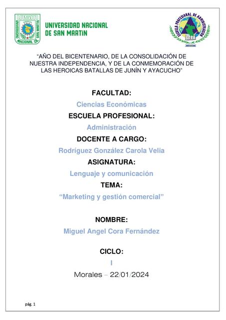 Marketing y gestión comercial 