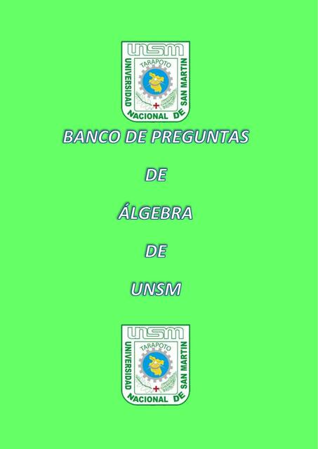 Banco de Preguntas de Álgebra 4 UNSM