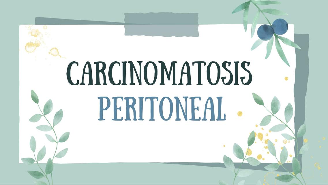 Carcinomatosis Peritoneal 