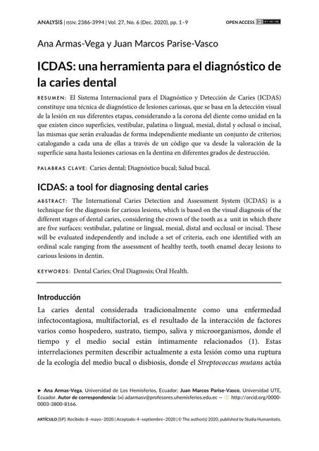 ICDAS: Una Herramienta para el Diagnóstico de la Caries Dental 