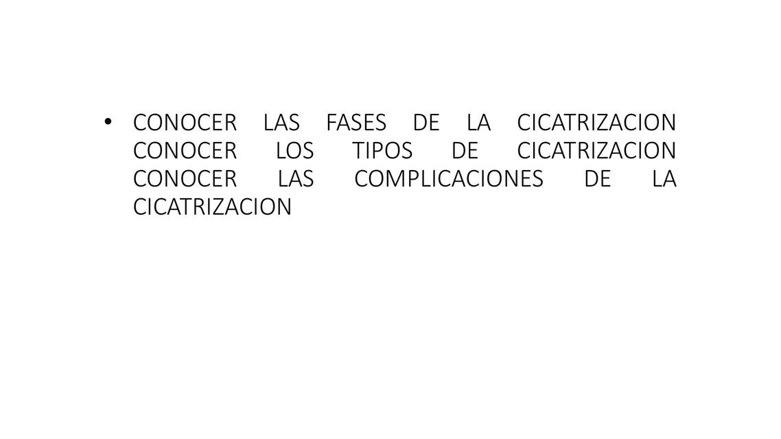 Conocer las fases de la cicatrización 