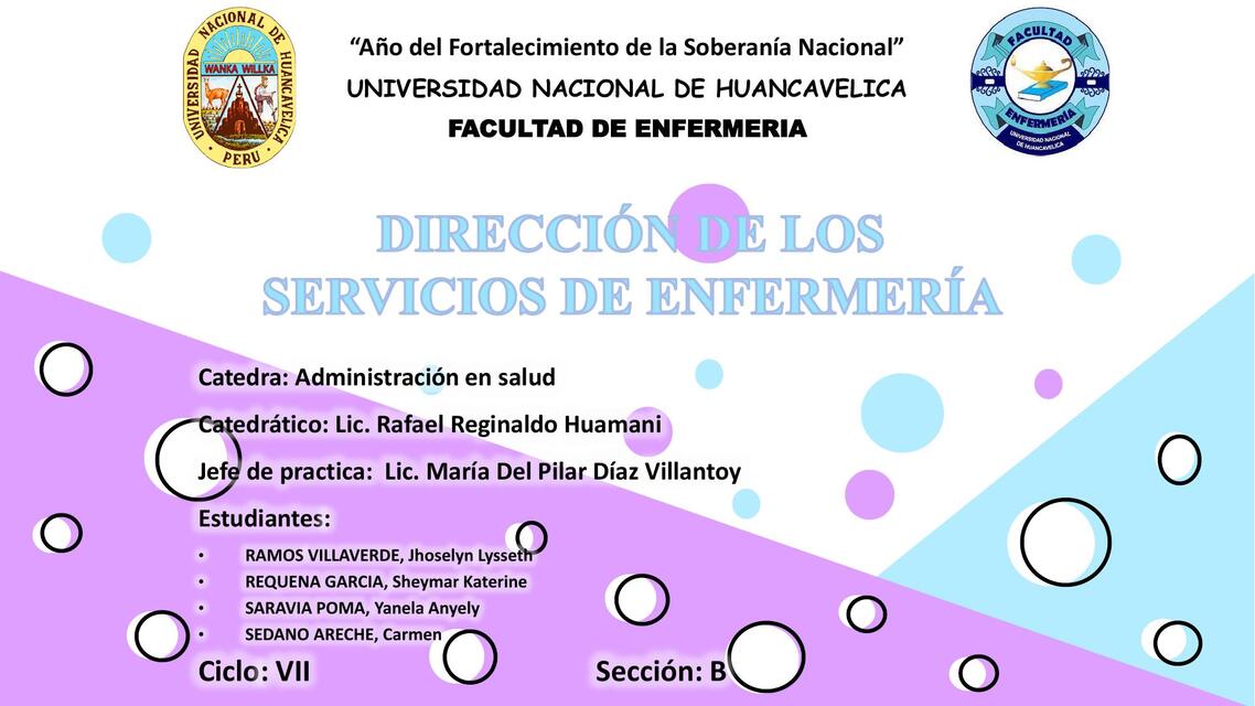 Dirección de los servicios de enfermería 