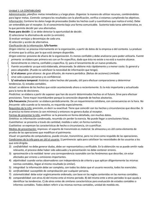 Resumen General Sistema de Informacion Contable SIC