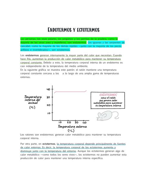 Endotermos y ectotermos