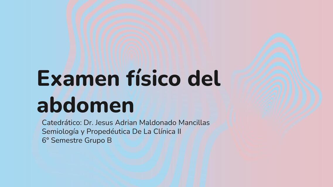 Examen físico del abdomen