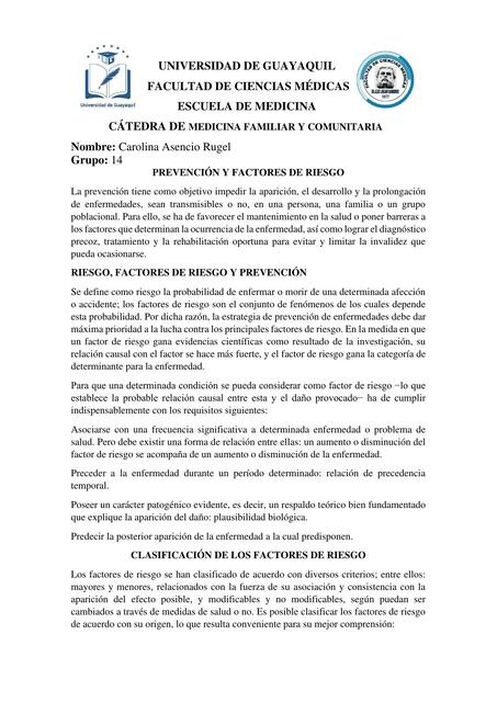 Prevención y factores de riesgo 