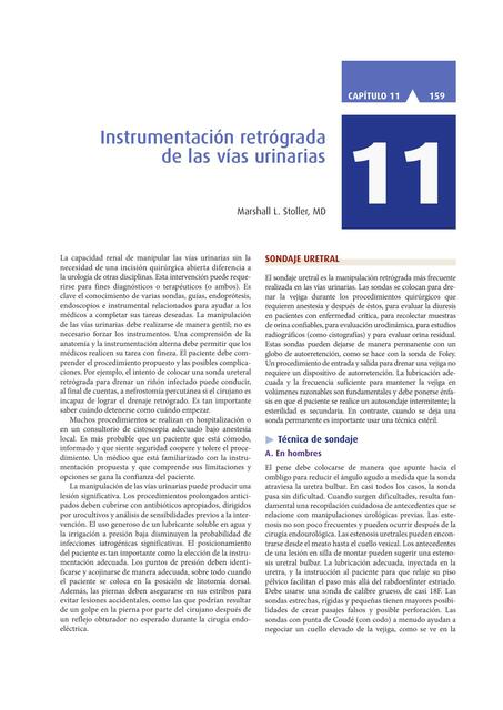 Instrumentación retrógrada de las vías urinarias