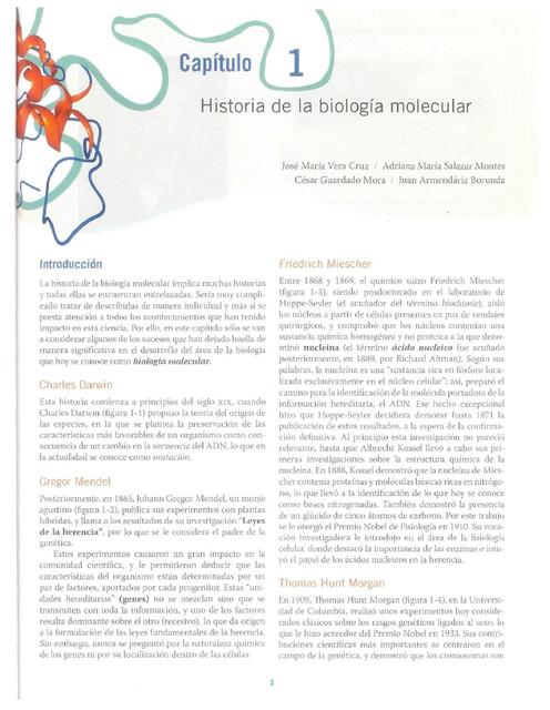 CAP 1 Historia de la Biología Molecular