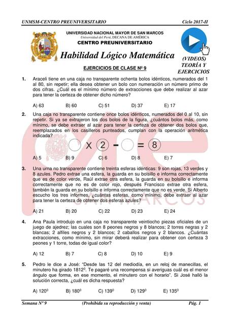 Habilidad Lógico Matemática 