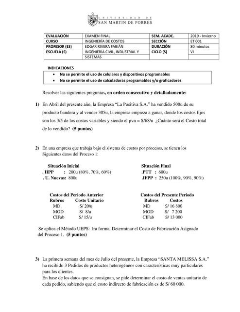 Ingeniería de Costos 