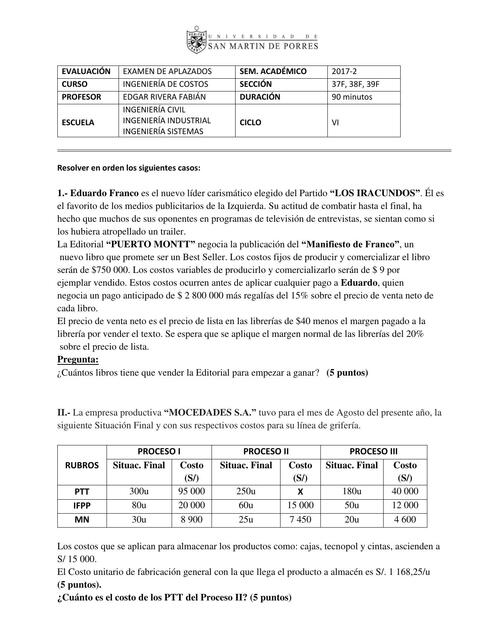 Examen Aplazados II