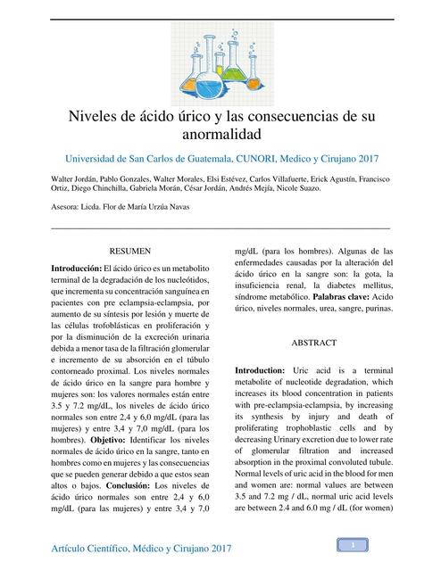 Articulo Cientifico Acido Urico