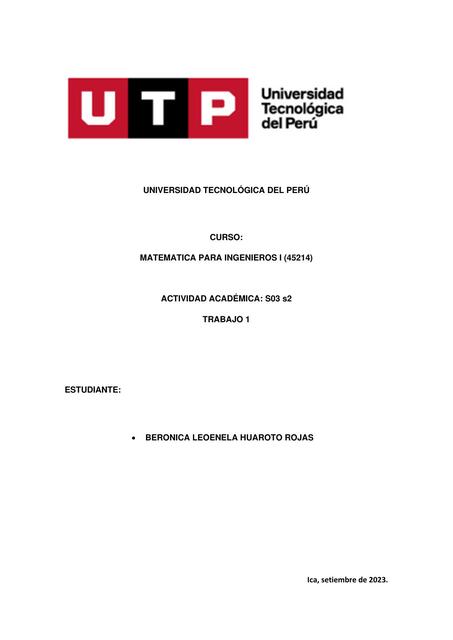 Matematicas para ingeniería I Semana 3 UTP