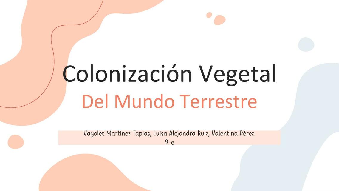 Colonización vegetal del mundo terrestre