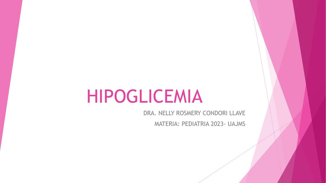 Hipoglicemia 