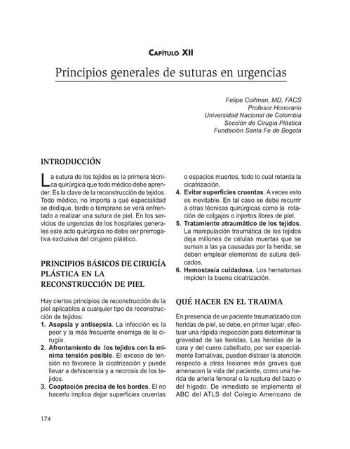 Principios Generales de Suturas en Urgencias