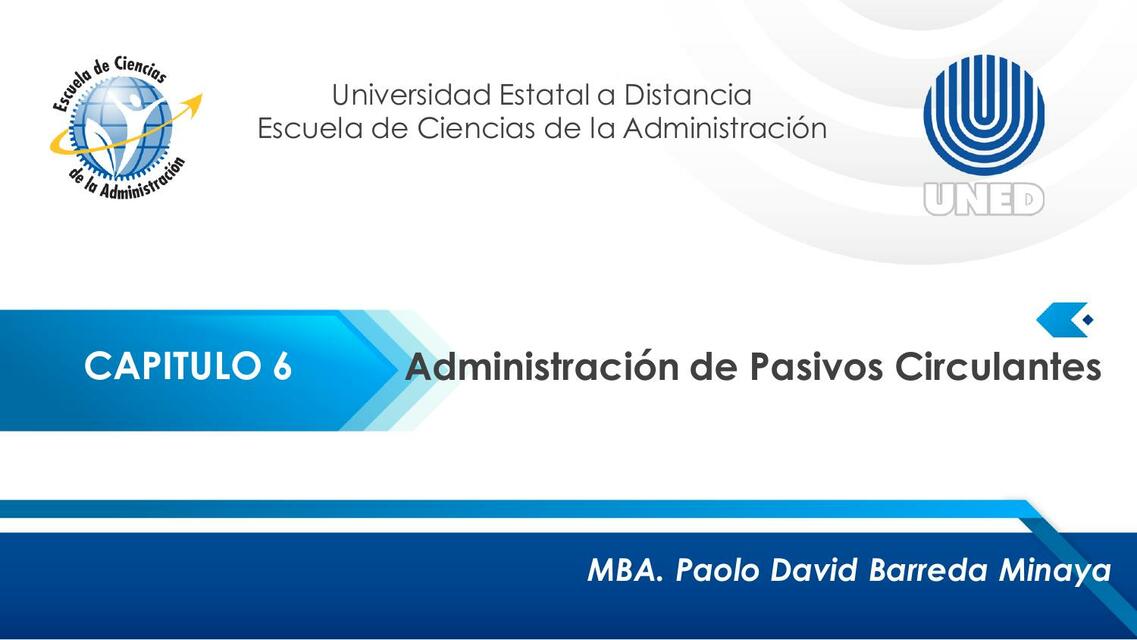 Capítulo 6 Administración Pasivos Circulantes